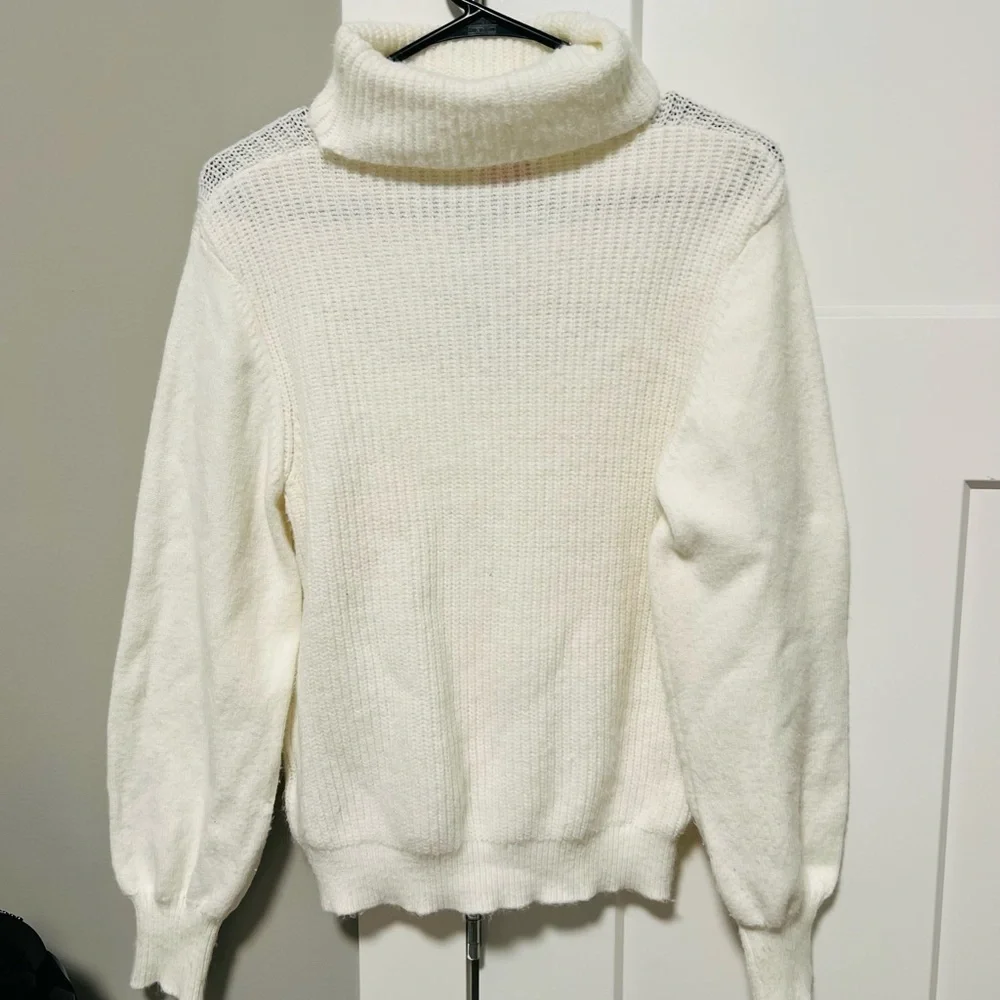 Pink Lily White Cowl Neck Sweater
